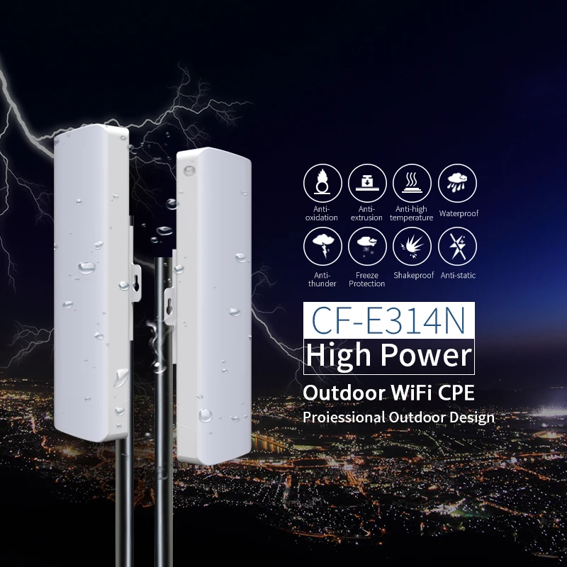 

2pc Comfast CF-E314NV2 300M Wireless Access Point Outdoor AP WIFI Router Repeater 2* 14dBi Antenna WI FI Extender 48v PoE router