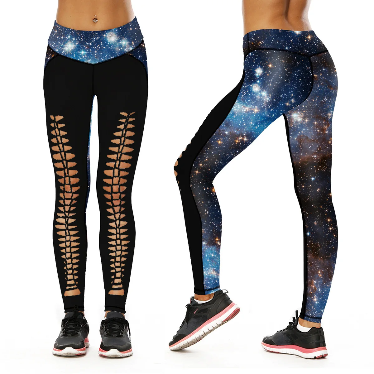 

Popularity Starry Sky Number Printing Self-cultivation Show Thin And Hip Bound Feet Pants Major Bodybuilding Nine Part Pants