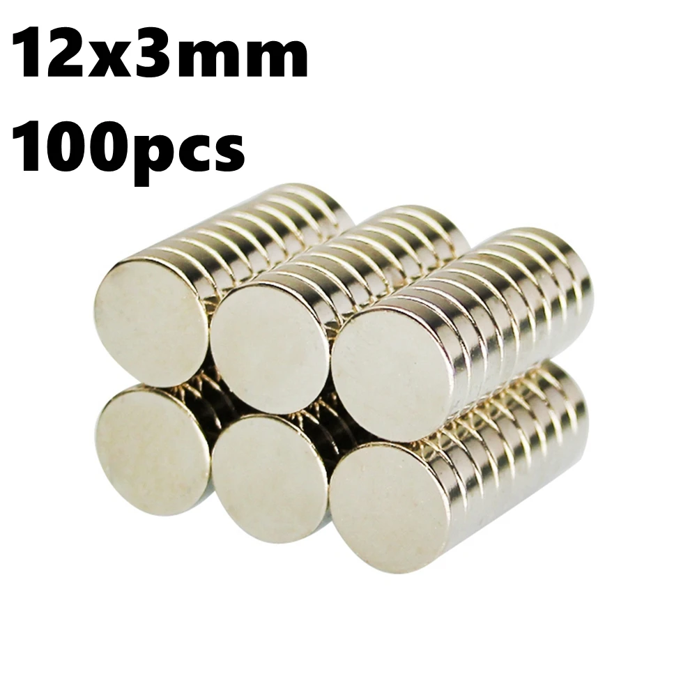 Decorative 100pcs in Disc 12mm x 3mm Super Powerful Magentic