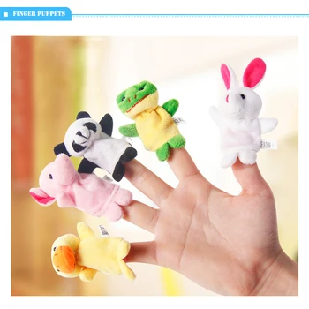 10pcs set Cartoon Animal Finger Puppet Baby Plush Toys for Children Lovely Kids Plush Toys