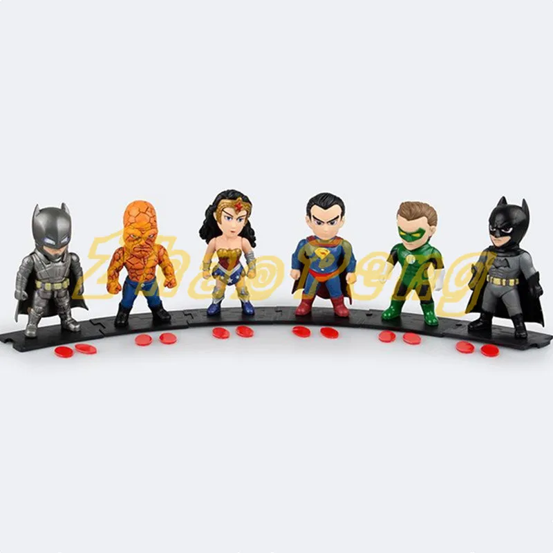 

6pcs/set DC anime Justice League Hero model doll MINI PVC action figure High quality toy for kid gift brinquedos with gift box