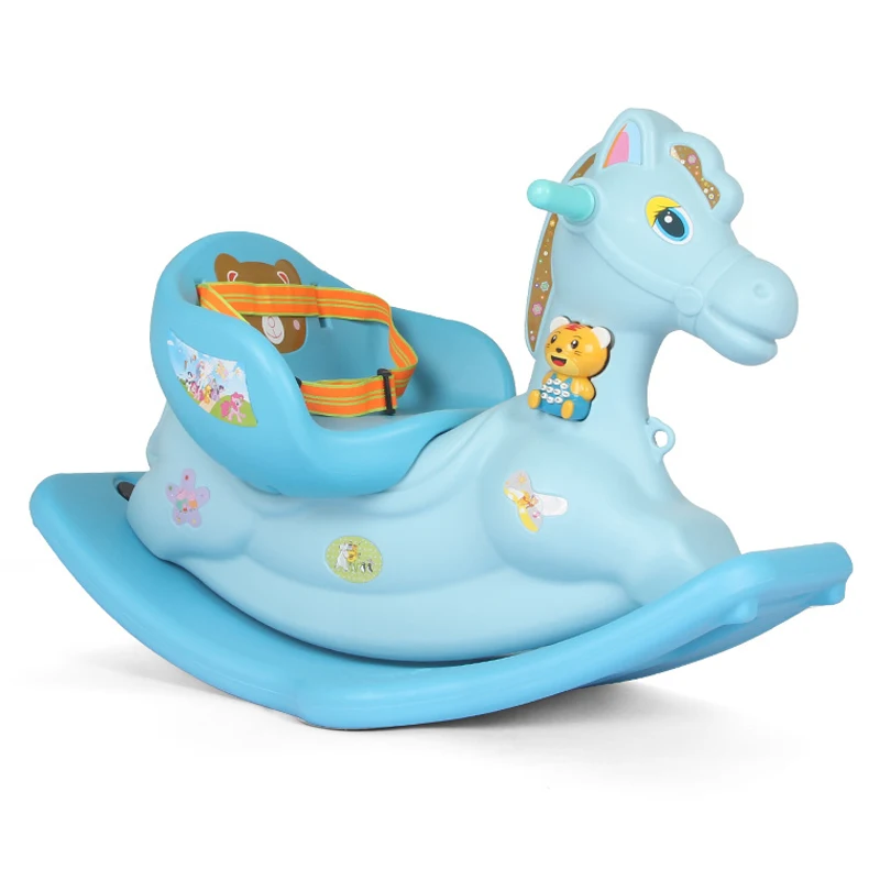 Children Rocking Horse Thickening Plastic Ride on Animal Toys Rocking Horse with Safety Harness Seat Music Baby Rocking Chair Children Rocking Horse Thickening Plastic Ride on Animal Toys Rocking Horse with Safety Harness Seat Music Baby Rocking Chair