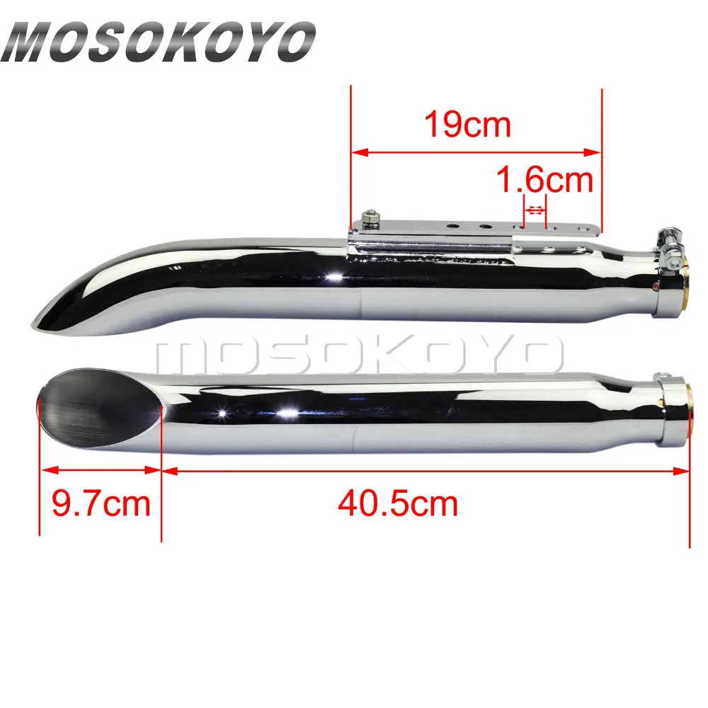 

2pcs Chrome Motorcycle Exhaust Muffler Silencer Pipes for Harley Cafe Racer Chopper Slash Cut