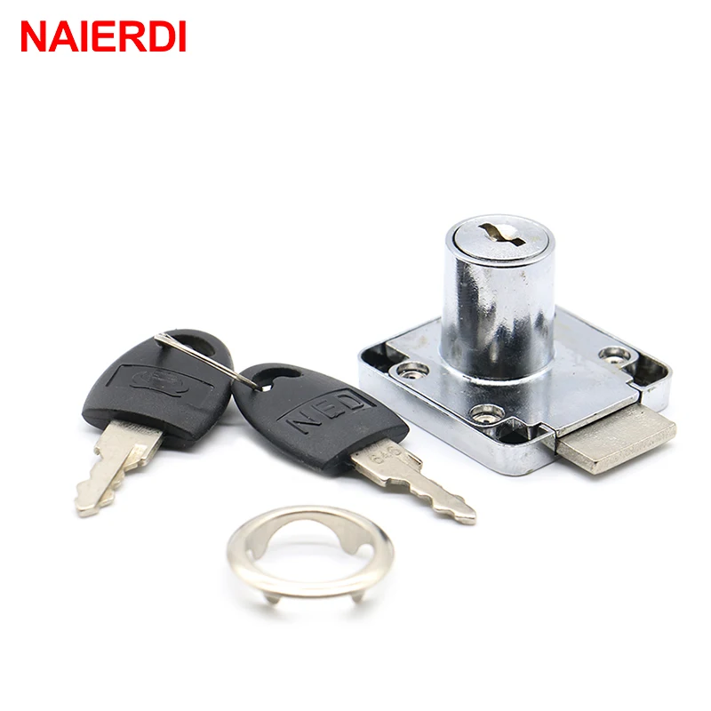 

NAIERDI 12PCS NED-138 Furniture Drawer Locks Diameter 22-32mm Thickness Cabinet Desk Cupboard Lock Hardware Iron/Plastic Ke