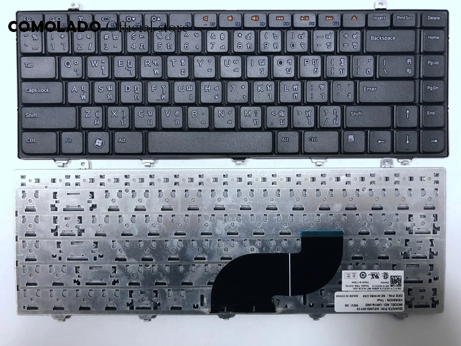 TI Thailand клавиатура для Dell Inspiron 1470 1570 P04G Studio 1457 тайская YF1C9 Раскладка|Клавиатуры