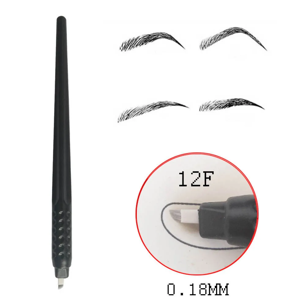 

10x Microblading Disposable Pen With Needles Eyebrow Tattoo Permanent Makeup 12 CF fFlexible Blades Nano 0.18mm