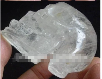 

JJooyying005552@@NATURAL WHITE CLEAR QUARTZ CRYSTAL SKULL CARVED From China