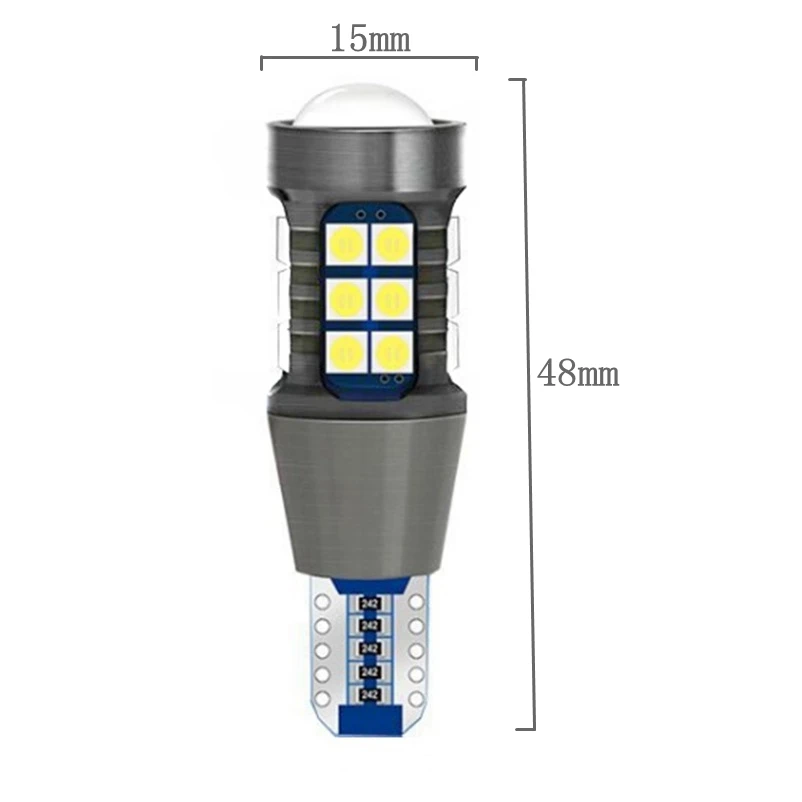 2PCS NEW T15 912 W16W Super Bright 1600Lm 3030 LED Auto Additional Brake Lamp Backup Reverse Light Car Daytime Running Bulb