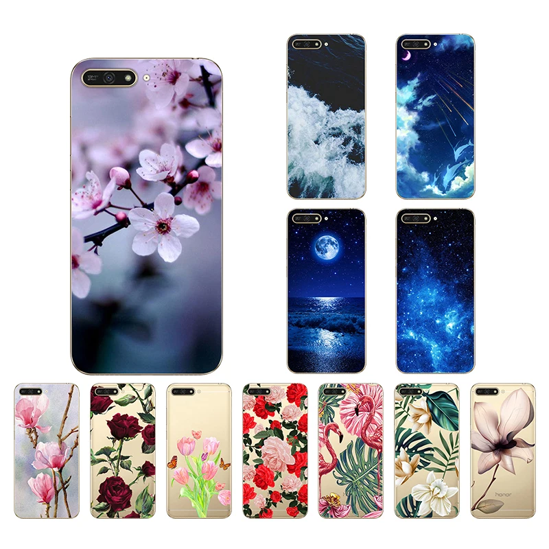 

CROWNPRO Huawei Y6 2018 Case Soft Phone Cover Huawei Y6 Prime 2018 Silicone TPU Back Cases 5.7" Y 6 2018 ATU-L21 Cartoon Fundas