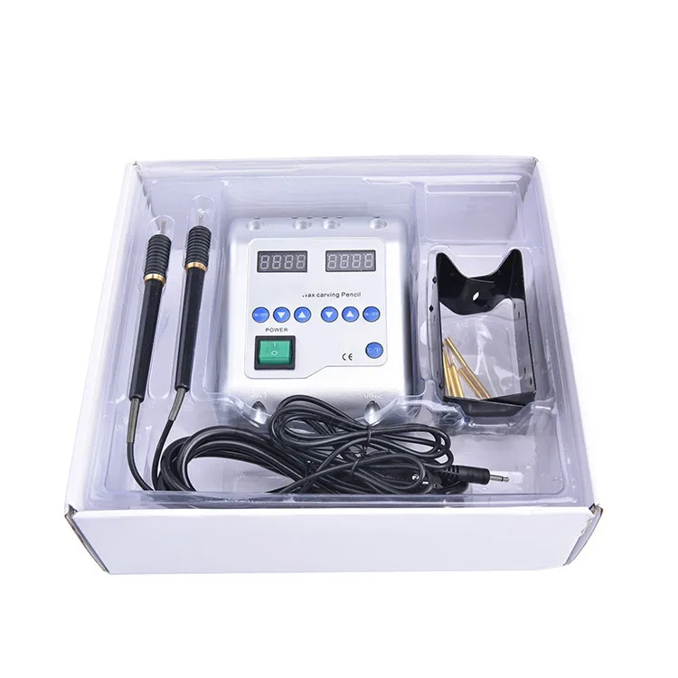 

1set Double pen Dental lab Equipment Electric Wax engraving instrument with 6 Wax Tips and 2 Wax Carving Pen Braces Supports
