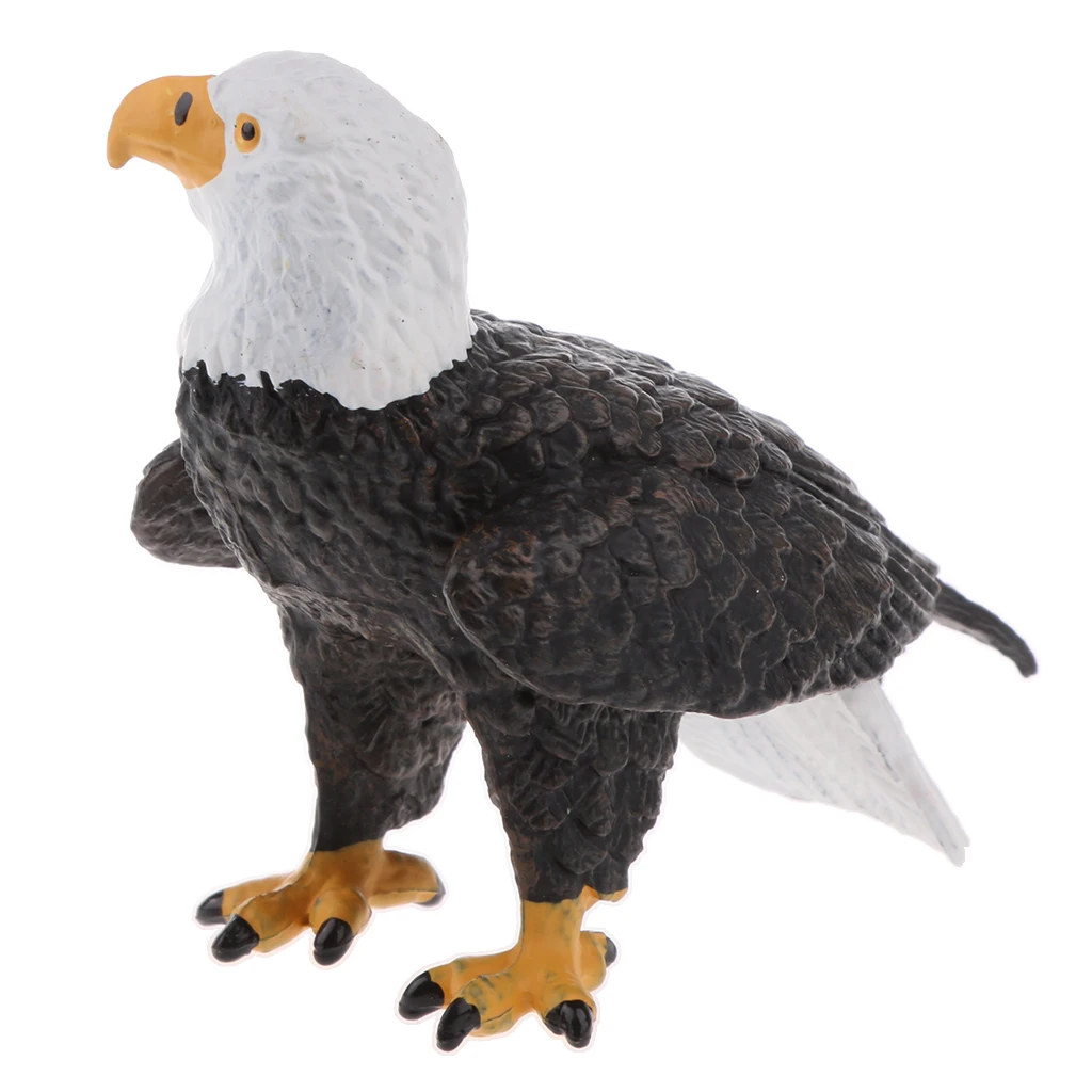 Lifelike Forest Bald Eagle Figures Animal Model Bird Figurine PVC Home/Office Decor Ornaments Decoration Statue Toys