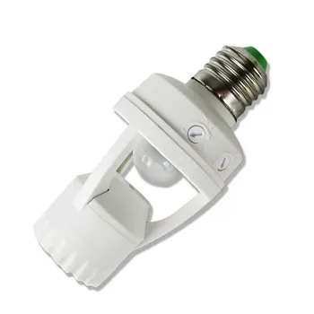 

High Sensitivity PIR Human Body Motion Sensor LED Lamp Control Switch Bulb Socket Suitable for E27 screw socket light bulbs A