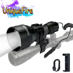 UniqueFire UF-1503 лампа в виде факела 940nm T50 Мощный Инфракрасный фонарик Tacticla 18650 Батарея Lanterna + выключатель + прицела + Зарядное устройство