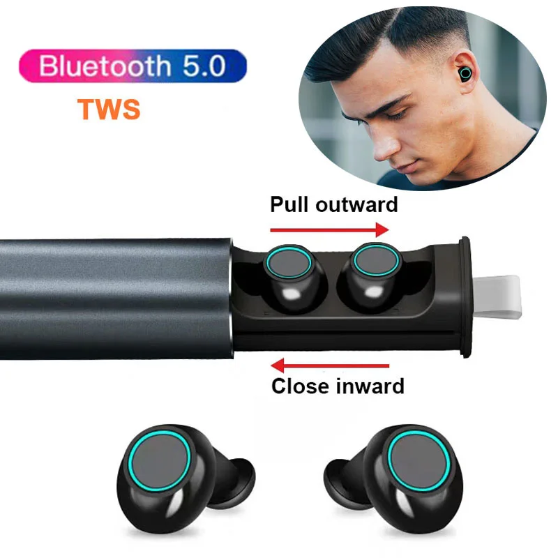 

Yulubu S5 Capsule Wireless TWS Earbuds V5.0 Bluetooth Earphone Headset Deep Bass Stereo Sound Sport Earphone For Samsung Iphone