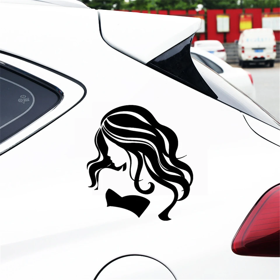 Stylish Sexy Girl Car Sticker Vinyl Decal Car-Styling Fahion Pretty Women Car Motorcycle Wall Window Door Stickers 13cm14 (2)