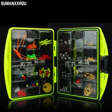 154 шт. набор рок-рыболовных коробок аксессуары стоп Bean Splitshot T пробка бусины Крючки Вертлюги и т. д. В штучной упаковке Комбинации