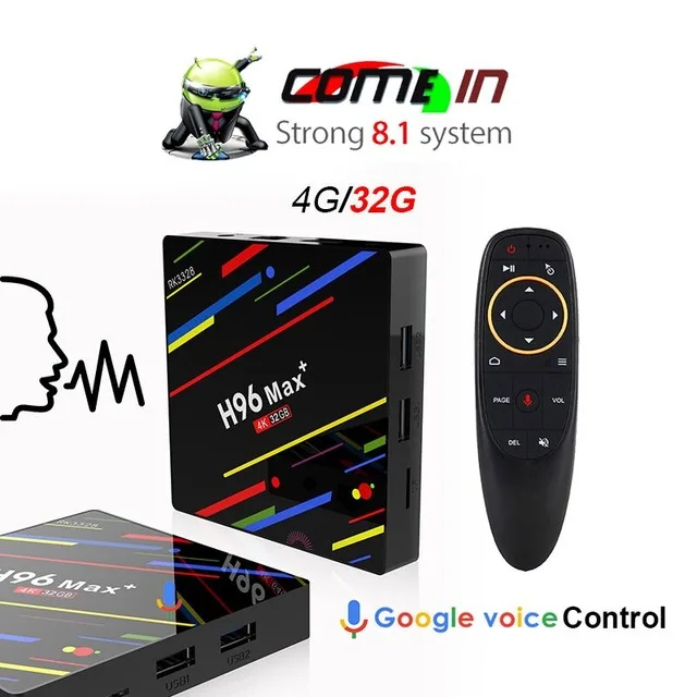 

H96 H96MAX Plus Wifi TV BOX Android 8.1 Amlogic RK3328 2.4G Wifi 4K HD smart Rockchip Quad-Core 64bit 4GB 32GB Google Play