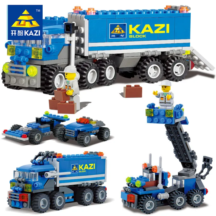 

KAZI 2017 New 163pcs/lot 6409 city Truck Model Building Blocks Sets Deformation Car Bricks Toys Christmas gift toys for children