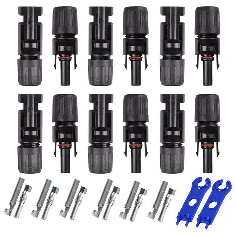 

6 Pairs MC4 Male + Female Connector For 4-6Mm2 Cables Male / Female Double Seal Rings Waterproof