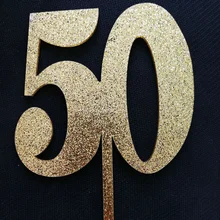 50 Cake Topper And Get Free Shipping On Aliexpress Com 1 Pcs Creative Gillter Silver 25 Gold 50 Birthday Cake Topper Acrylic Decorations For