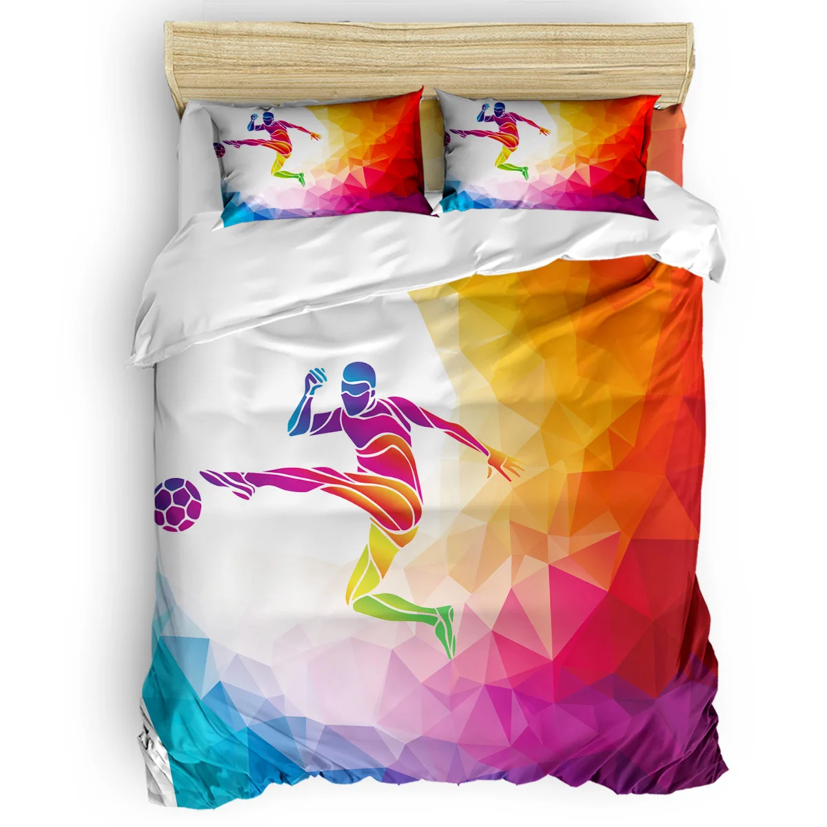 

Geometric Football Eve Of All Saint's Day 4 Piece Bedding Sets 4 Pcs Bedding Sets Independence Day Black And White California