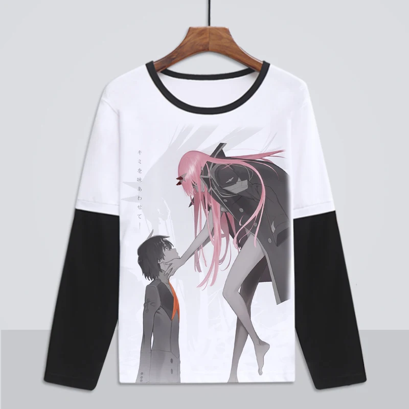 

Darling in the FranXX long sleeve T-shirts Anime ICHIGO ZERO TWO Cosplay T shirt Casual Breathable Tops Tees