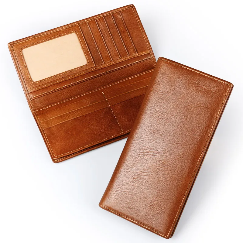 

Ruil 2017 new wallet designer retro casual 100% genuine cow leather men long wallets coin dollar male purse card holder