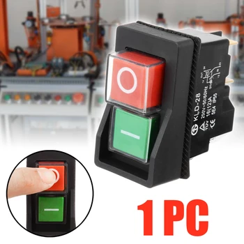 

250V 16A Waterproof Magnetic On Off Switch IP55 KLD28 4 Pin Start Stop Magnetic On Off Switch for Workshop Machines 54*30*55mm