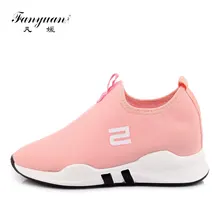 Fanyuan/большой Размеры 29-45 Открытый обувь для женщин обувь для ходьбы Повседневное эспадрильи тренер дышащий носок обуви легкий черный