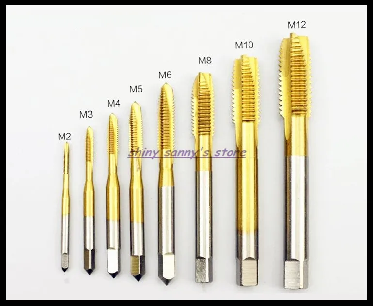 M2/2.5/3/4/5/6/8/10/12/14/16Mm Titanio Rivestito Hss Drill Bit Titanize Spirale A Vite Tap Per Legno Plastica Twist Drill Bit