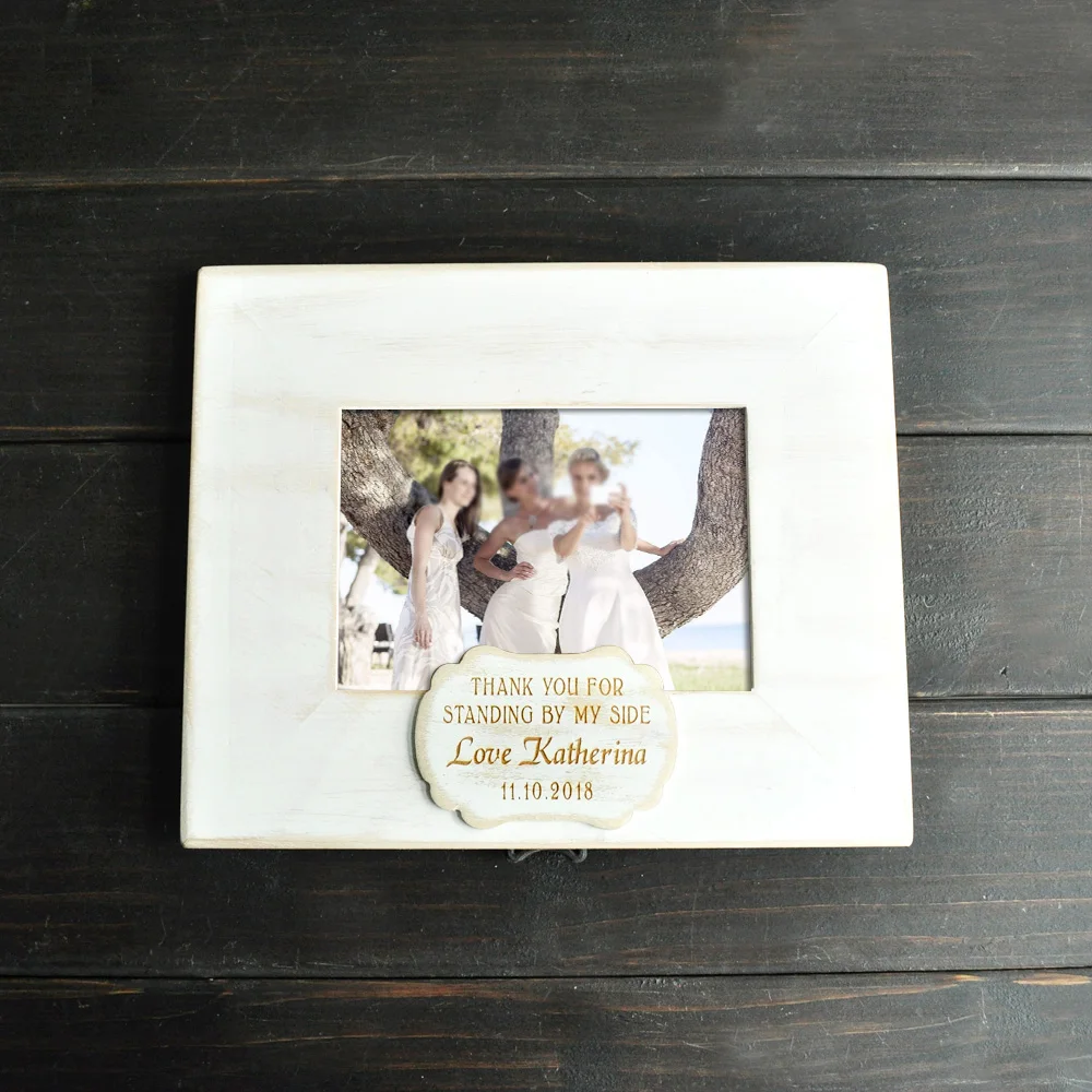 

Personalized Photo Frame, Custom Bridesmaid Picture Frame, Wedding Picture Frame, Home Decor, Rustic Wedding Bridesmaid Gift