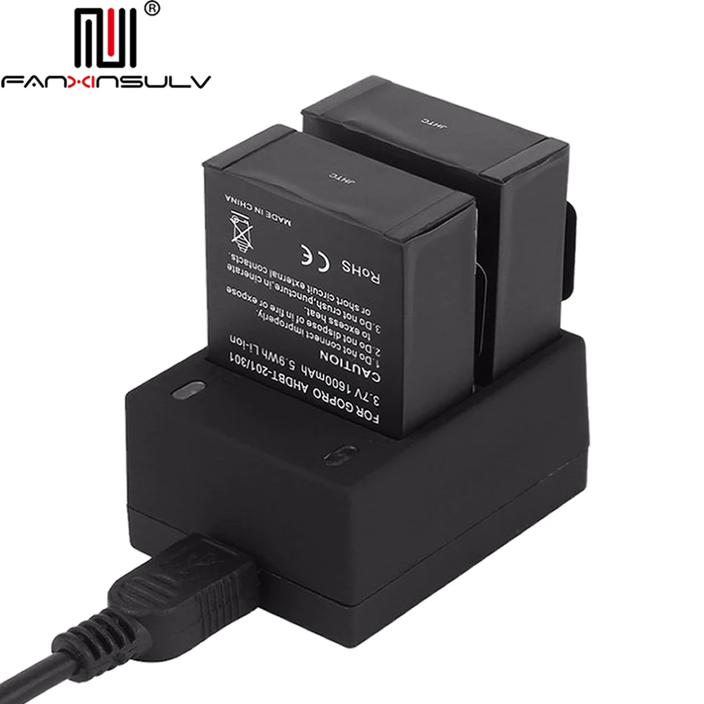 2x AHDBT-201 AHDBT-301 батарея для камеры 3 7 В + USB двойное зарядное устройство Gopro Hero 3/3
