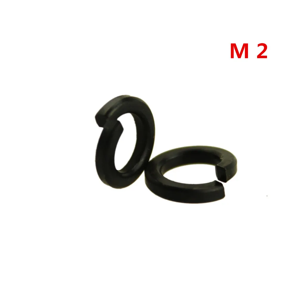 150 шт M2-M10 окисление черного оксида углеродная стальная прокладка кольцо Серебряная пружинная Стопорная шайба раздельная шайба - Цвет: M2