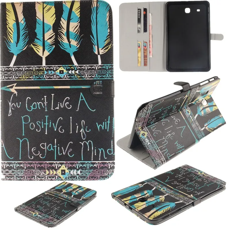 For Samsung Galaxy Tab E 9.6 Case for T560 SM-T560 T561Tablet Clouds Wallet Flip Cover Stand PU Leather Case Protective Skin  (18)