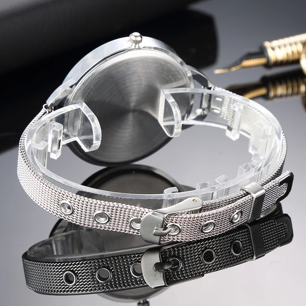 Montre женские кварцевые часы из нержавеющей стали модный браслет