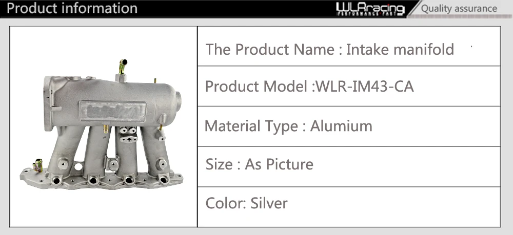 WLR Racing-для b18c1 алюминиевый 70 мм литой воздушный впускной коллектор для 94-01 Acura Integra Dc2 Dc4 WLR-IM43-CA