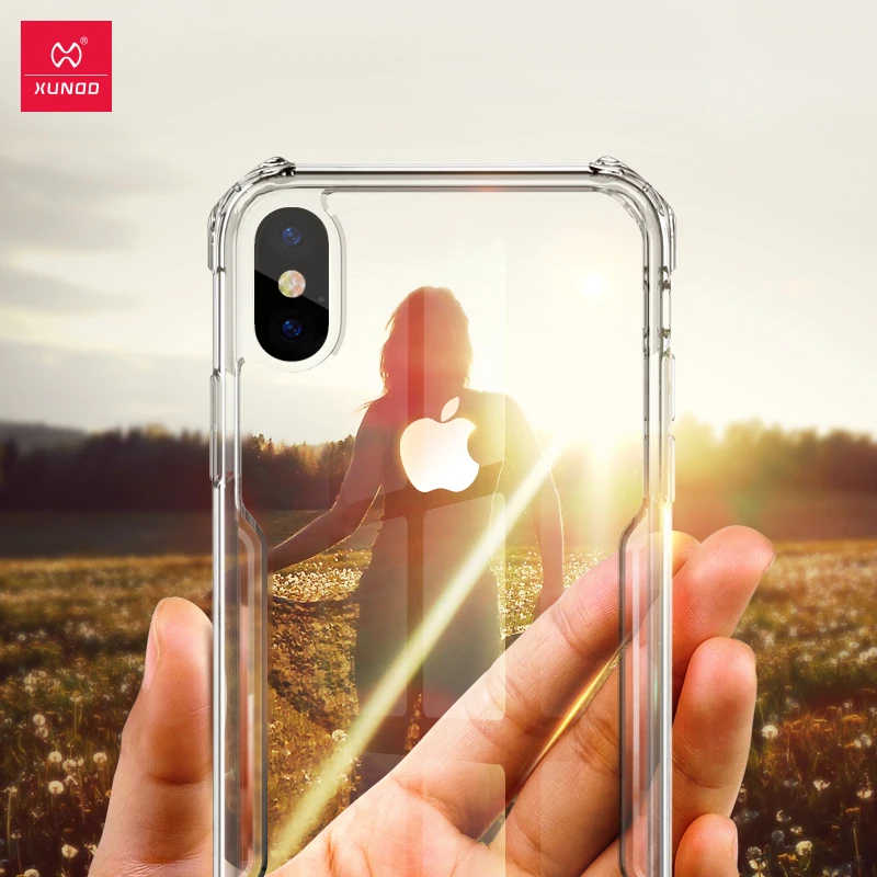 XUNDD Premium transparent clear phone case for iphone x silicon full protect iPhone 7 8 X XS Max case with strap Beetle