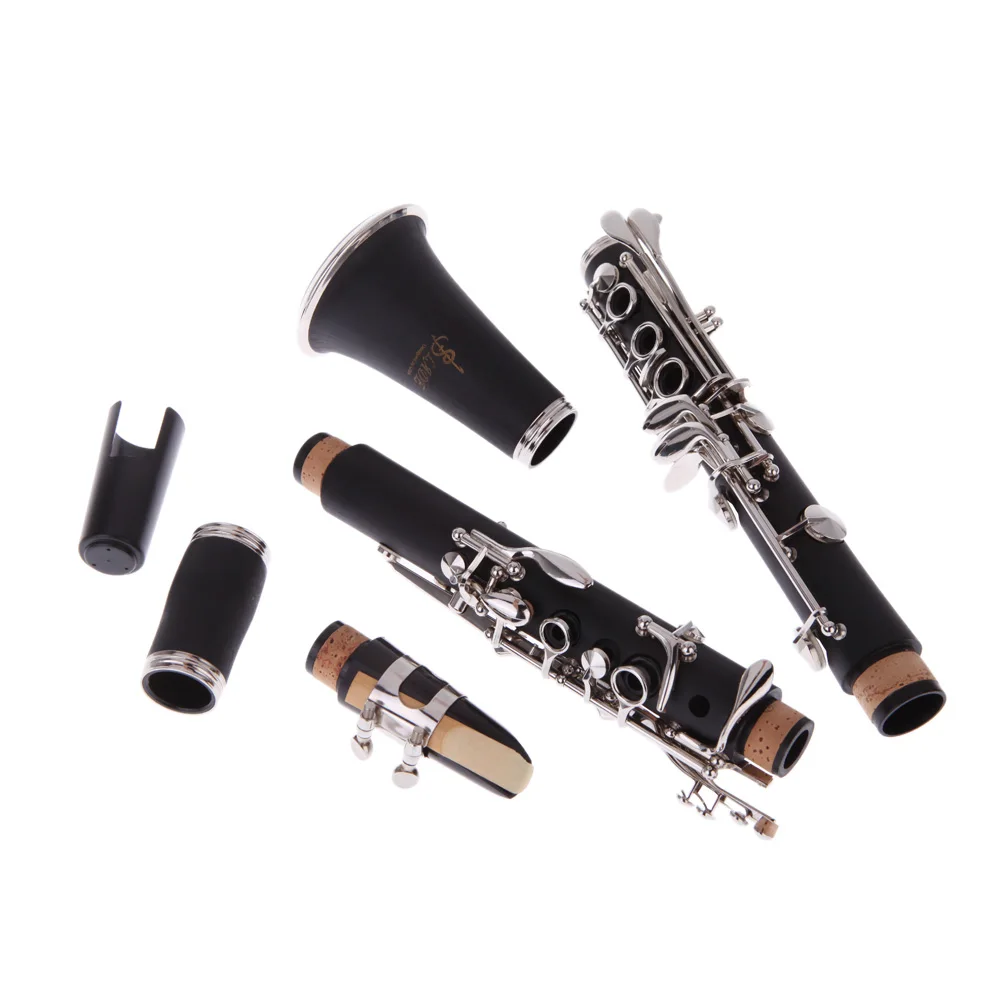 17 ключ Bb плоский кларнет сопрано никелирование изысканный с ткань для чистки перчатки прочные Музыкальные инструменты
