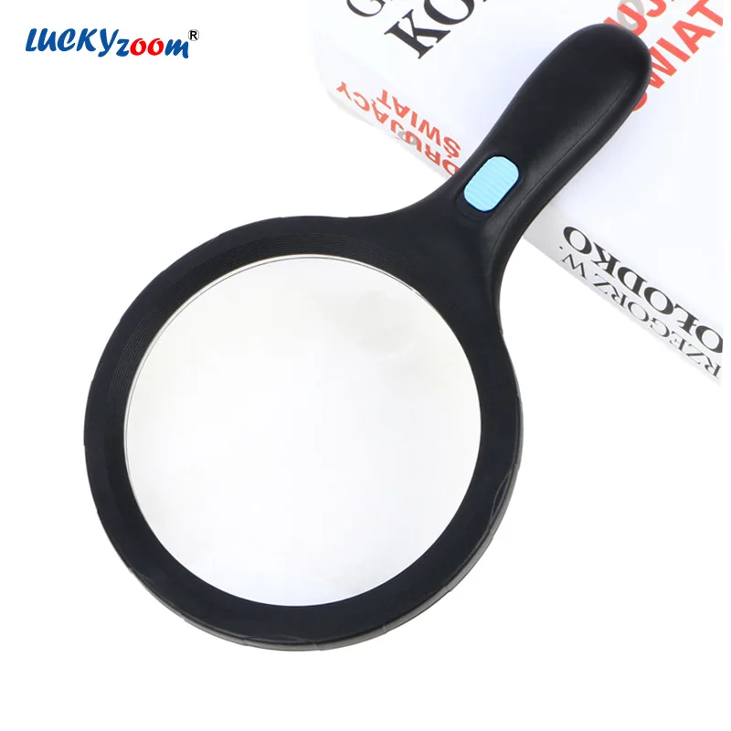 Handheld 1.8X Magnifier For Reading Backlit Magnifying Glass 5X Reading