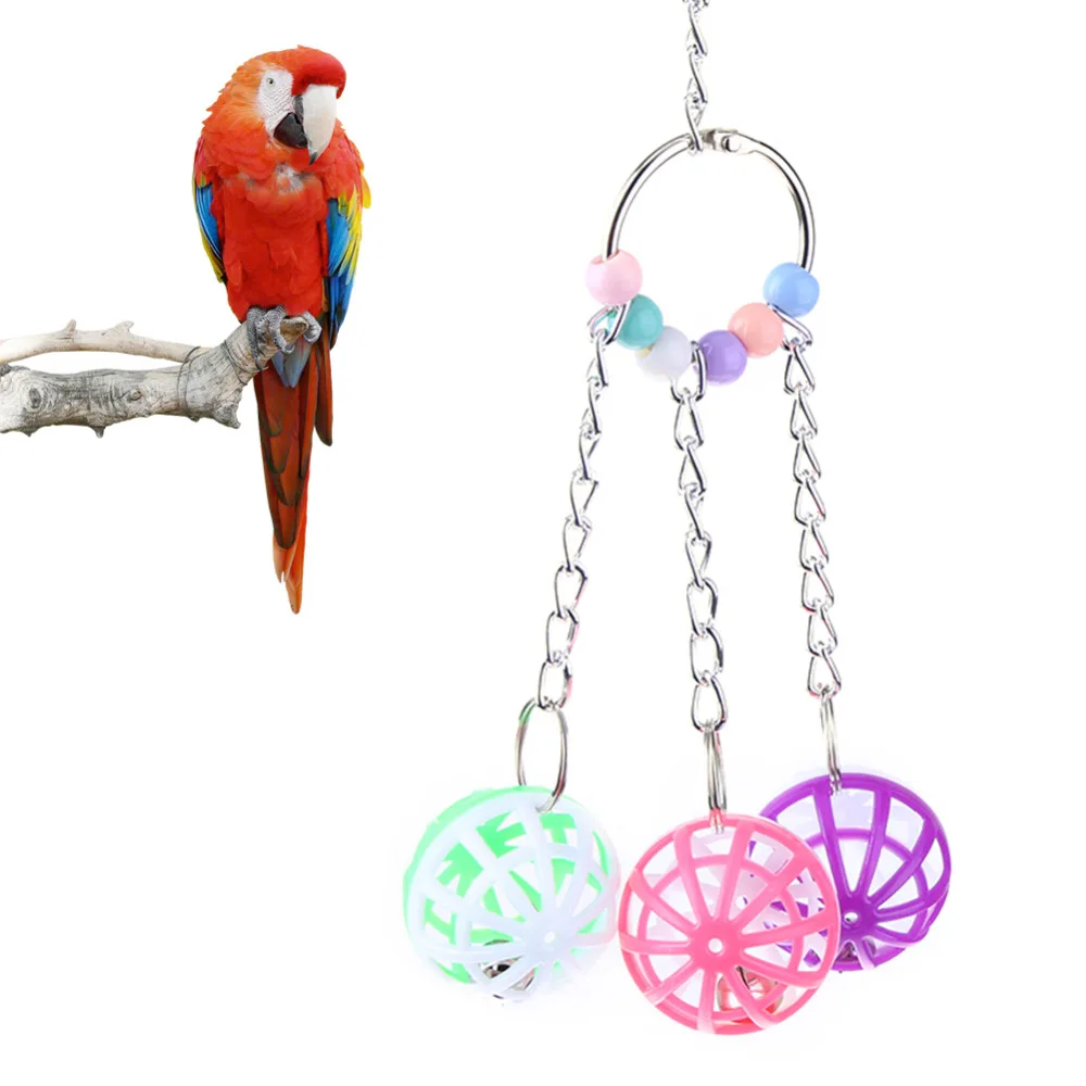 Metal Bird Toy Bell Ball Pattern Bird Playing Parrot Biting Gnawing