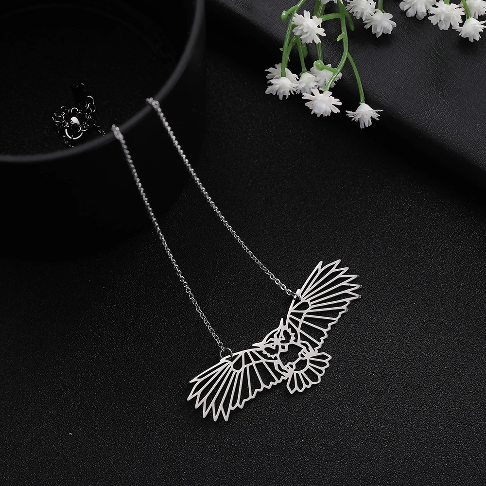 

My Shape High Quality Stainless Steel Hollow Owl Animal Pendant Unisex Necklace