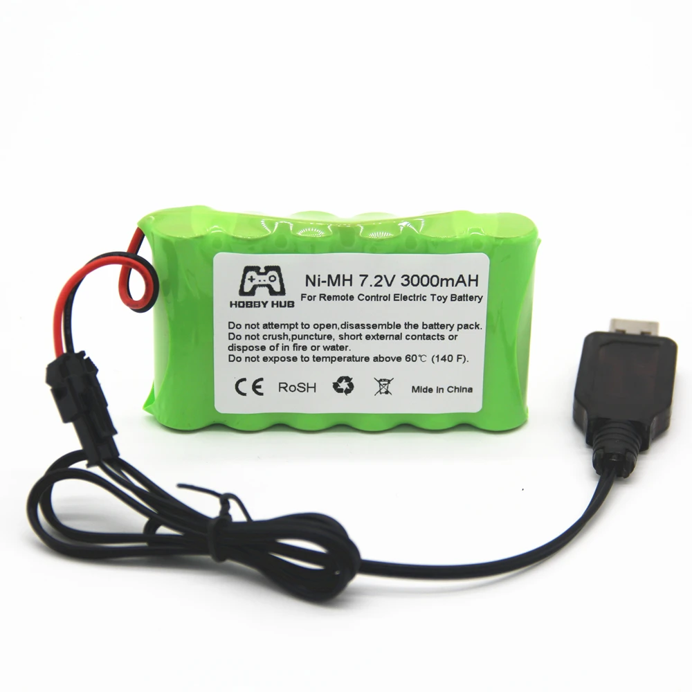 Hobby hub 7,2 v AA 3000mah 2800mah аккумуляторная батарея для дистанционного управления электрическая игрушечная лодка 7,2 v 2400 mah aa nimh батарея