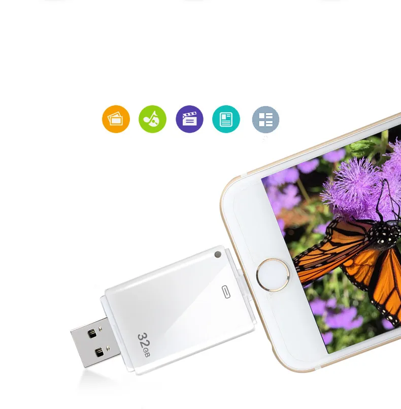 News i Flash Driver HD U disk Lightning data for iPhone iPad iPod micro usb interface