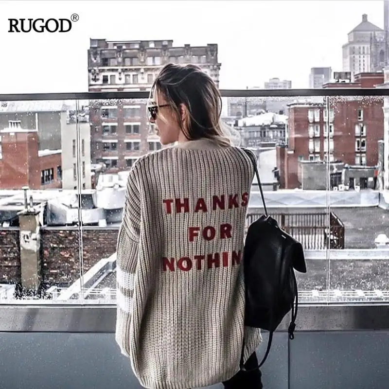 Rugod Новое поступление осень-зима весна вязаный свитер Для женщин длинные строчка Свитеры для женщин Кардиган Для женщин - Цвет: Хаки