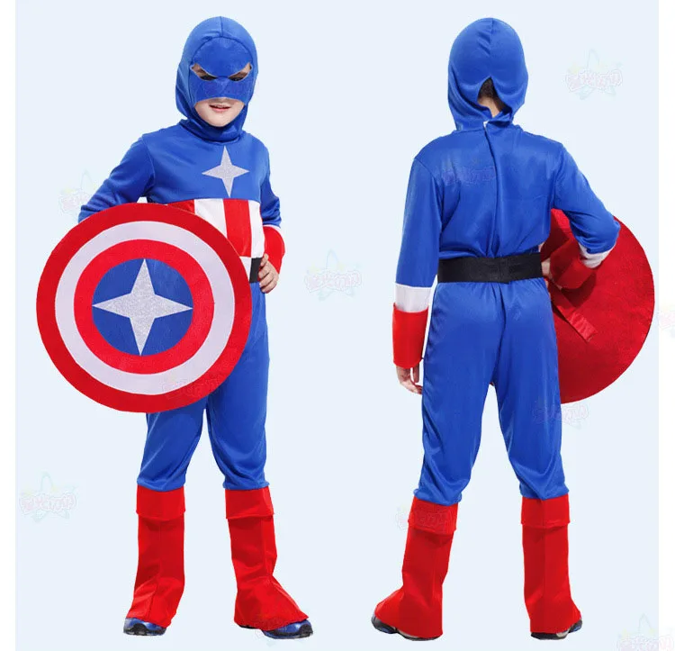 Семья подходящая друг к другу одежда Капитан Америка костюмы для косплея для девочек и мальчиков Одежда для мамы, папы и Хэллоуин Семья маскарадный костюм платье SA1360 - Цвет: Boy