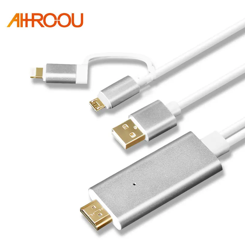 3 в 1 для MHL HDMI кабель для samsung A7 J5/для iPhone X 8 7 6 6 Plus huawei Micro USB к HDMI кабель адаптер HD ТВ разъем