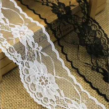 

200 yards/lot 6.5cm Wholesale Gold Black White Lace Fabric Trim Embroidery Sewing Fabric Ribbons DIY Garment Accessories
