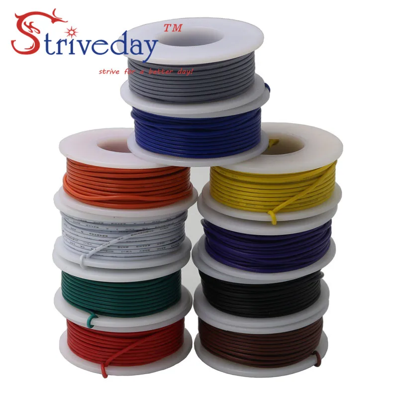 

10 meters/roll 32.8ft UL 1007 26 AWG Cable Tinned copper Wire DIY PCB Electronic wire 10 colors Can choose