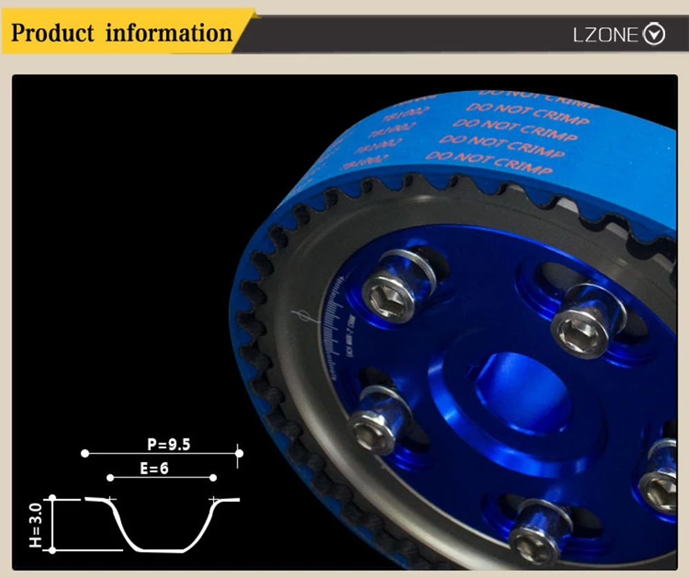 LZONE-HNBR гоночный Ремень ГРМ+ алюминиевый кулачковый механизм+ PQY крышка камеры для 92-00 Civic D16Z D16Y JR-TB1002B+ 6542B+ 6337