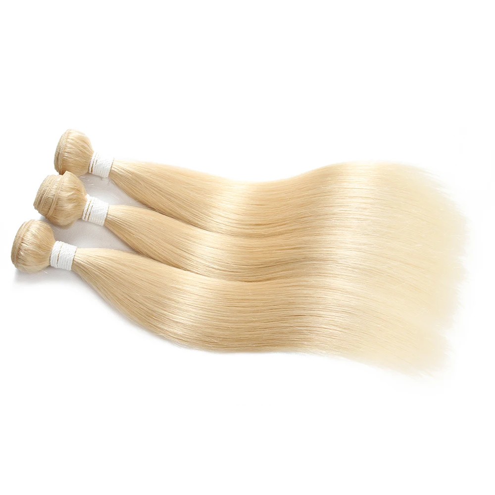 Ombre Blonde Brazilian Straight Human Hair Bundles SOKU 100% Remy Hair Extensions 8-26 Inch 613 Blonde Human Hair Weaves Bundle